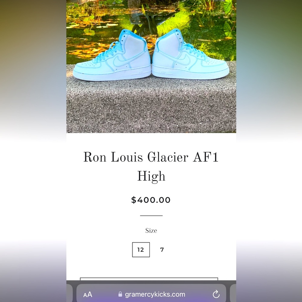 Brand New NIKE AF1 High “Glacier” ICE BLUE COLORWAY by Ron Louis - Picture 10 of 11